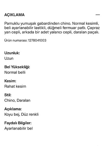 H&M 9-10 YAŞ GABARDİN PANTOLON - Görsel 6