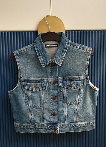 MAVİ S BEDEN JEAN YELEK - Görsel 8