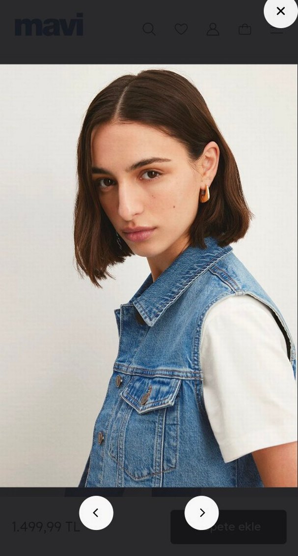 MAVİ S BEDEN JEAN YELEK - Görsel 3