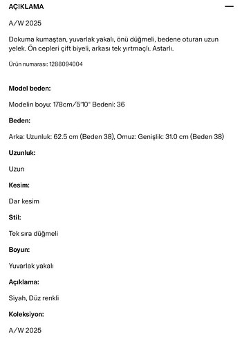 H&M 38 BEDEN YELEK - Görsel 5