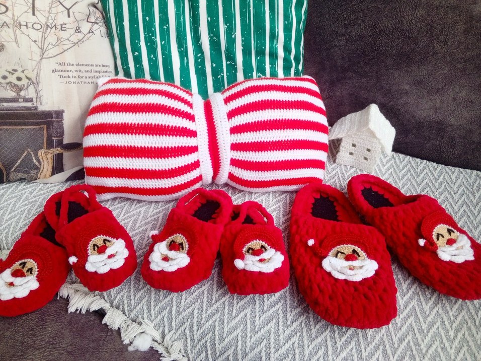 Nakışlı Kız Çocuk Örgü Sıcak Terlik - Görsel 3