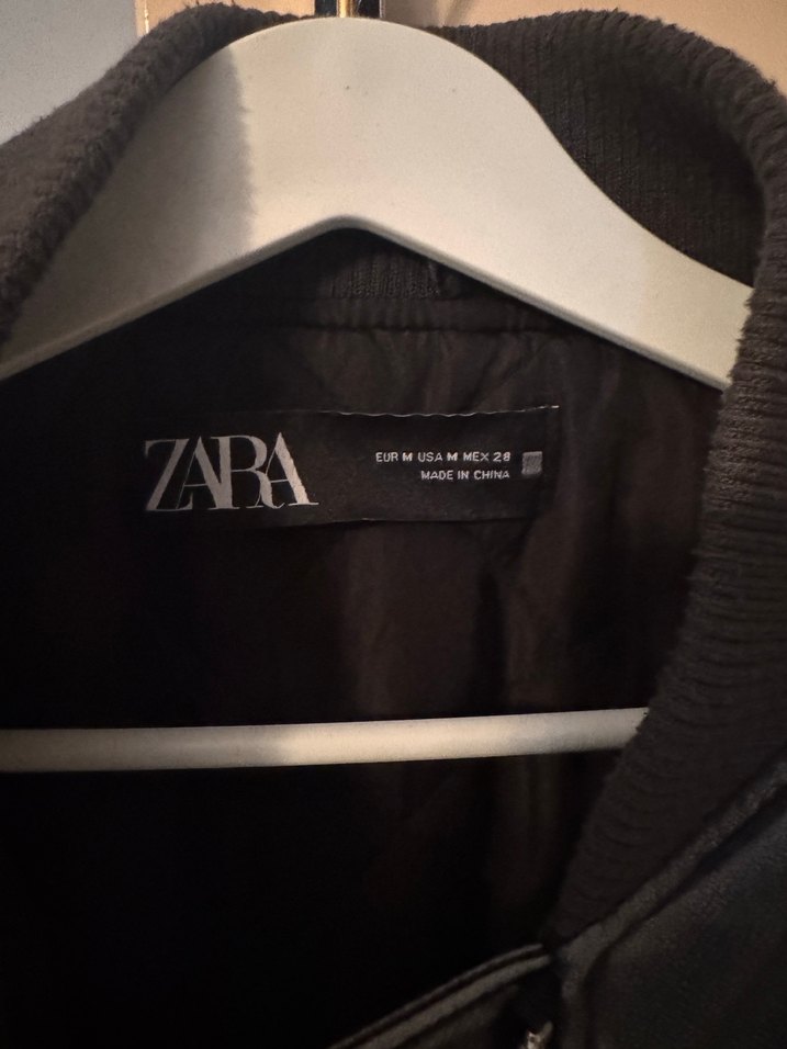 Zara Gri Deri Kadın Ceket - Görsel 4