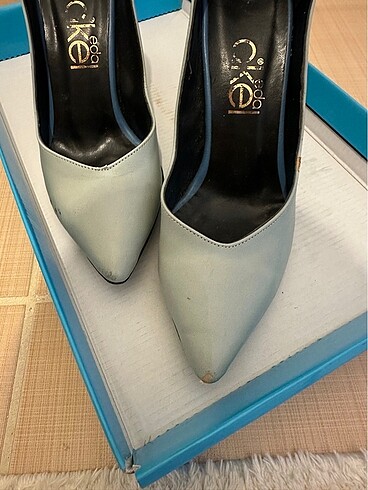 Kalın topuklu sivri burun klasik topuklu ayakkabı - Görsel 6