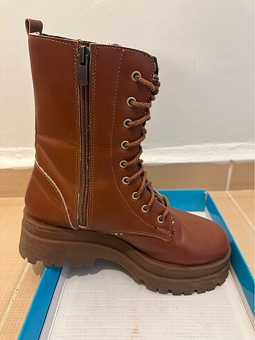 Deri kalın tabanlı kadın bot - Görsel 6