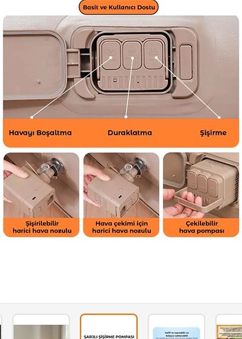 Cift kişilik şişme yatak - Görsel 3