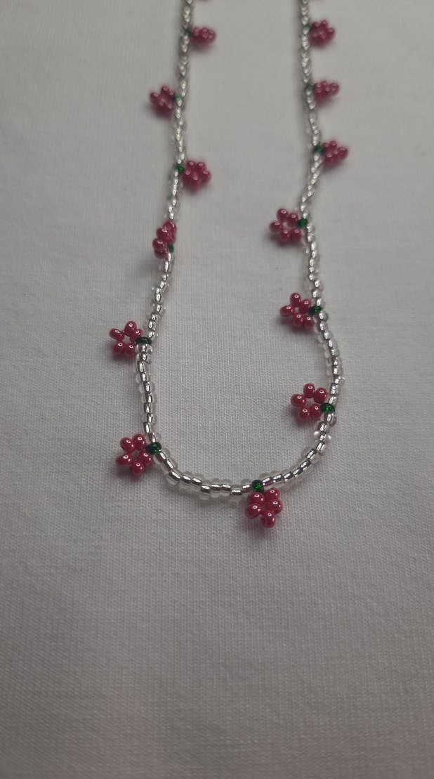 Boncuk Ahududu İşlemeli Kadın kolye - Görsel 3