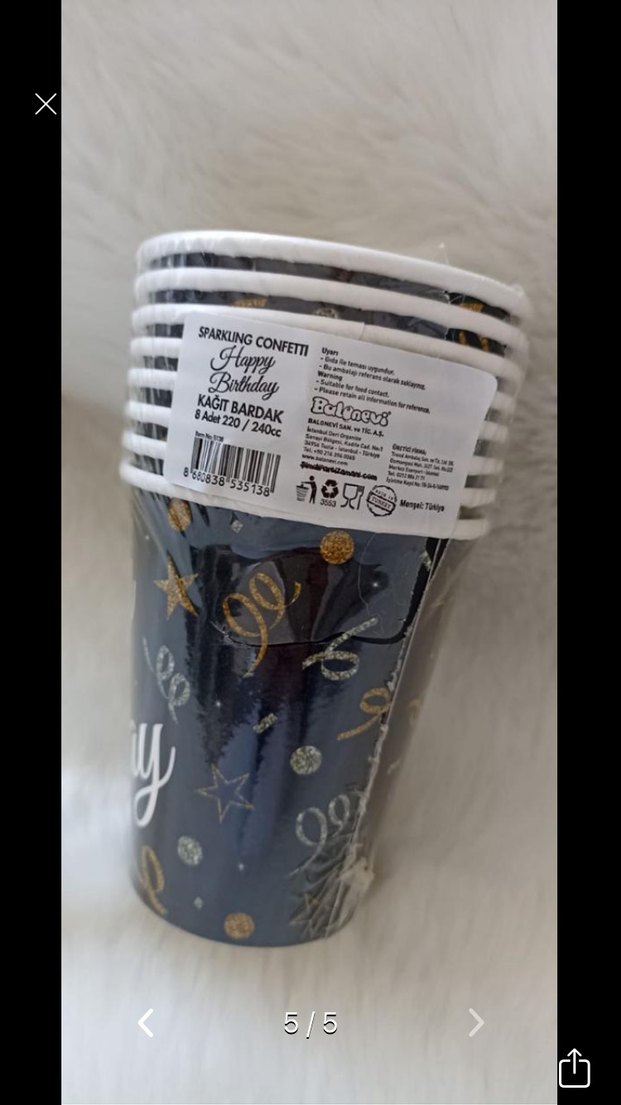 Happy Birthday Kâğıt  Bardak - Görsel 3