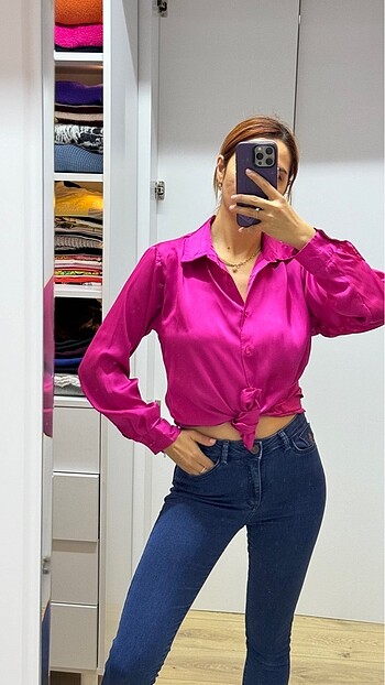 Pembe Saten Gömlek