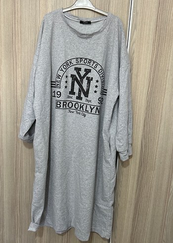 Gri Baskılı Uzun Kollu Kadın Sweatshirt