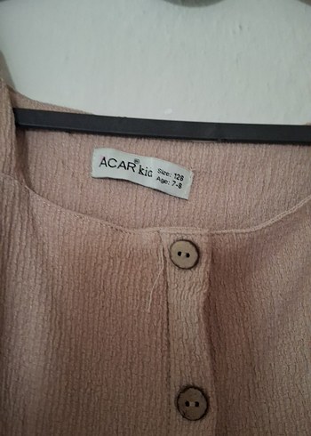 Kız Çocuk Düğmeli Elbise - Görsel 2