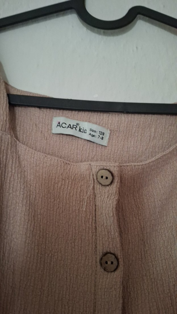 Kız Çocuk Düğmeli Elbise - Görsel 2