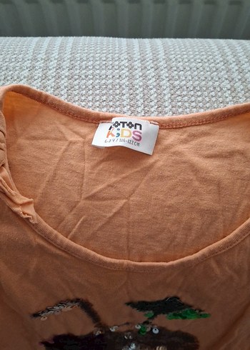 Turuncu Kız cocuk  Atlet kısa kol tişört - Görsel 2