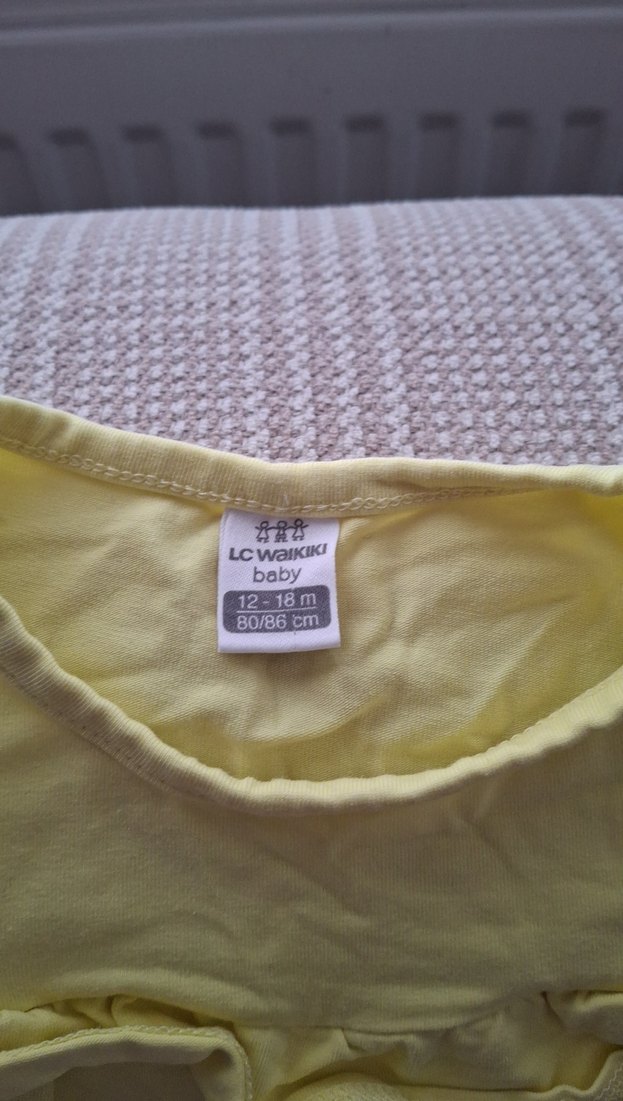 Kız Çocuk Sarı Fırfırlı Kolsuz elbise - Görsel 2