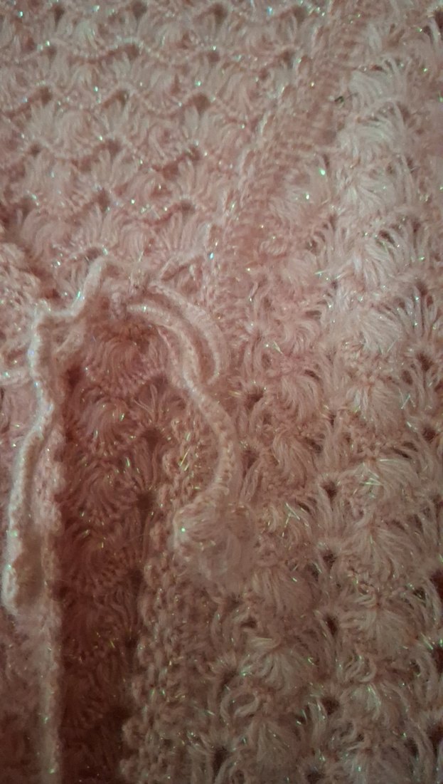 Pembe V Yaka Örgü Hamile Hırka - Görsel 3