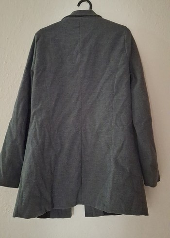 Düğmeli Gri kadın Kaban - Görsel 4