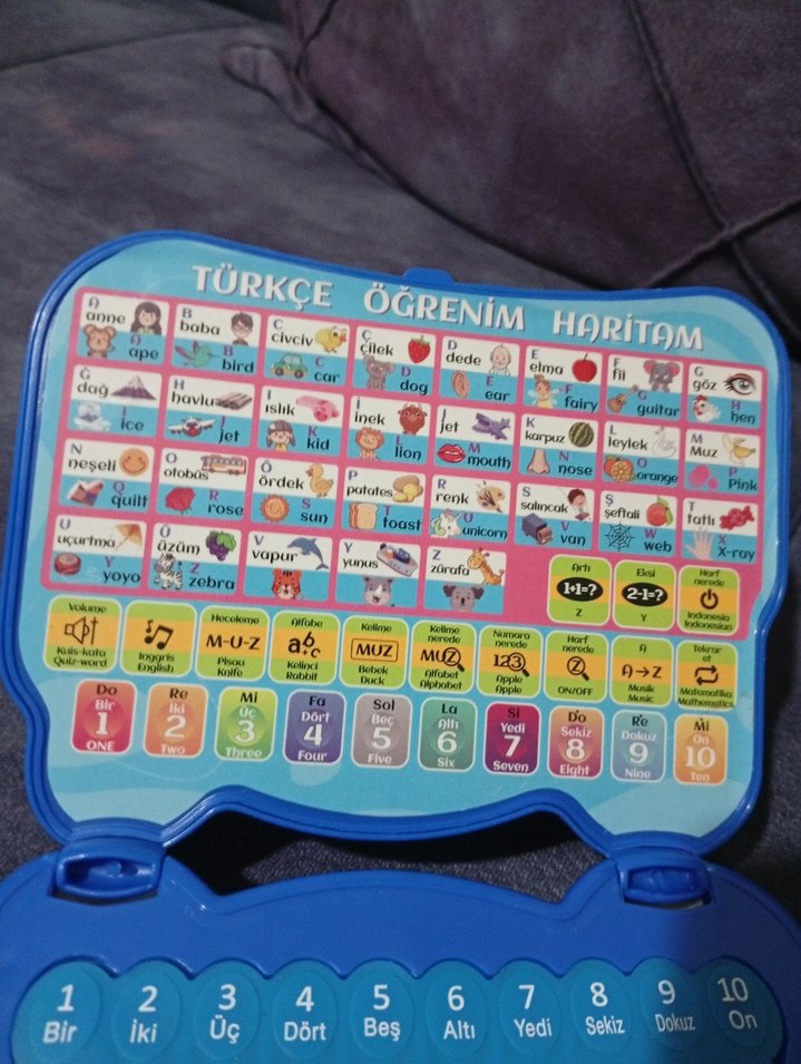 Mavi Eğitici Öğretici Bilgisayar Oyuncağı - Görsel 4