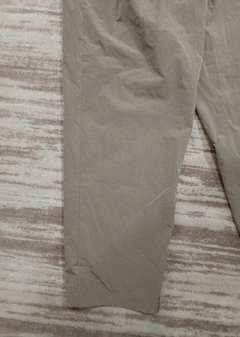 Kadın Bej Midi Bol Kesim Kemerli Pantolon - Görsel 2