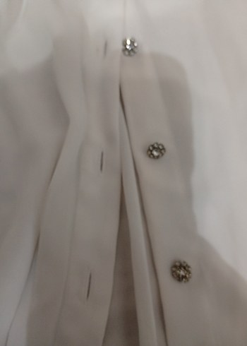 Beyaz Düğmeli Klasik Kadın Gömlek - Görsel 7