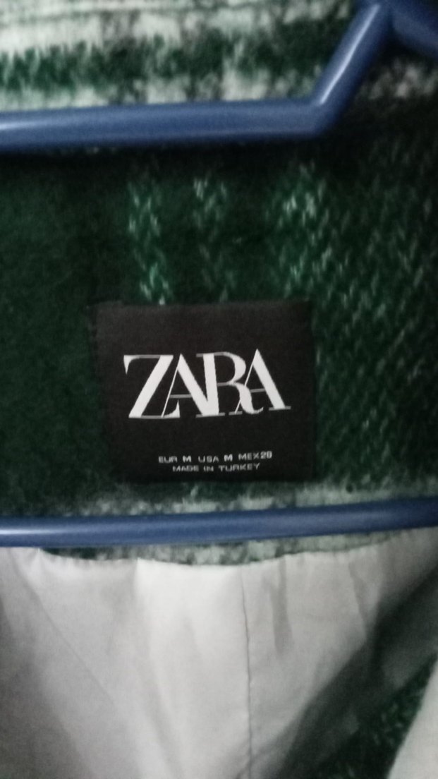 Düğmeli Yeşil Gri Ekose Kadın Ceket zara - Görsel 2