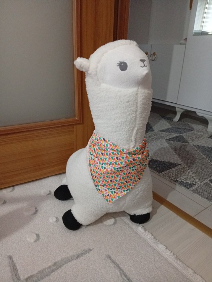 Renkli Fularlı Peluş Lama Oyuncak - Görsel 4