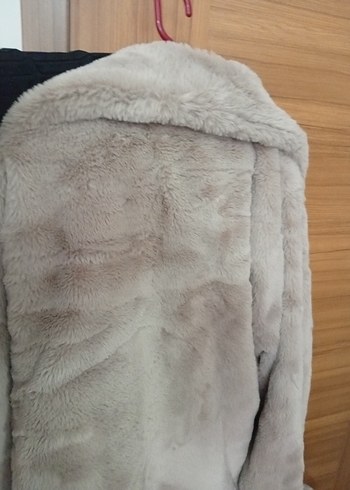 Kadın Bej Midi Boy Kürk Detaylı Kaban - Görsel 7