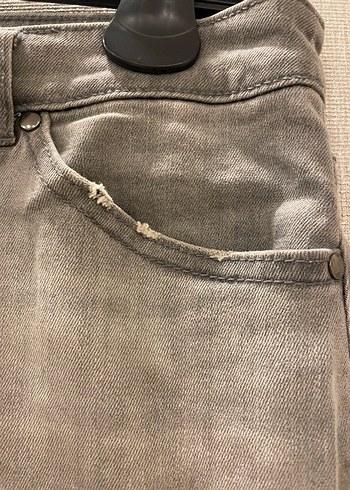 Gri Denim Mini Etek - Görsel 2