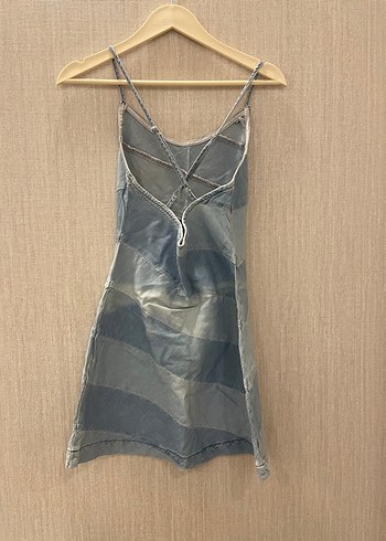 İnce Askılı, Mini Boy Kot Elbise - Görsel 3