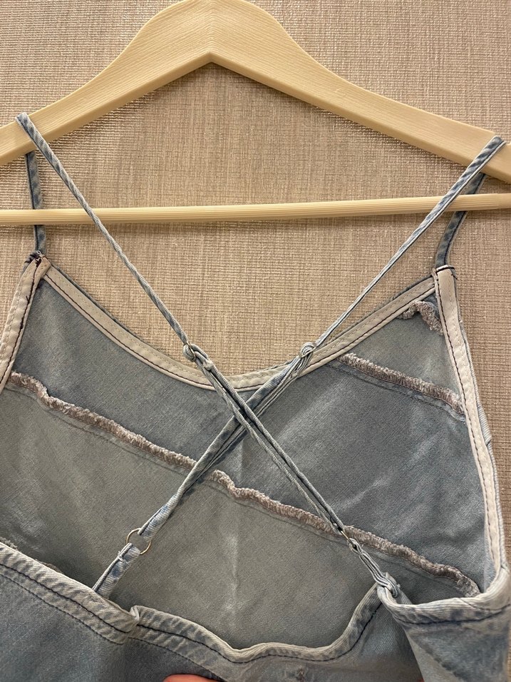 İnce Askılı, Mini Boy Kot Elbise - Görsel 2