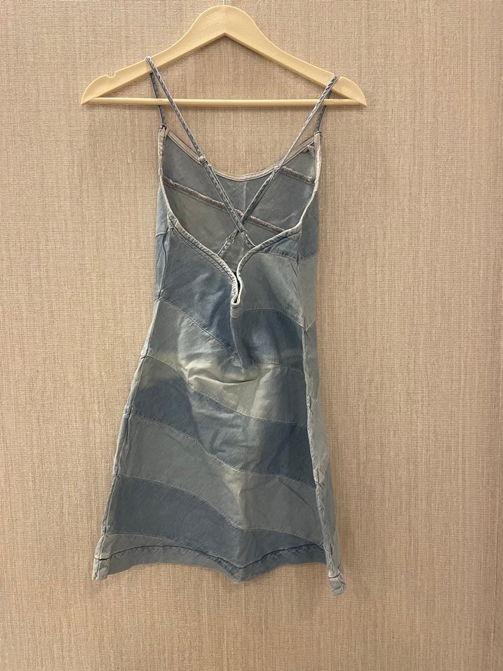 İnce Askılı, Mini Boy Kot Elbise - Görsel 3