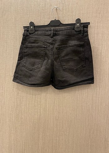 Siyah Mini Kot Şort - Görsel 3