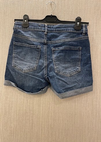 Kadın Lacivert Kot Şort - Görsel 3