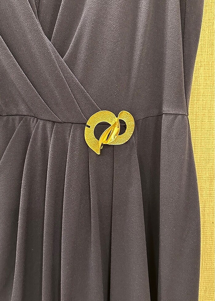 Lacivert Tokalı Elbise - Görsel 3