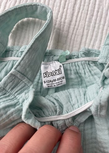 9 Ay Beden Su yeşili Fırfırlı Bebek Kız Tulum