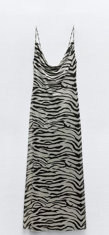 Zara Zara zebra desenli elbise