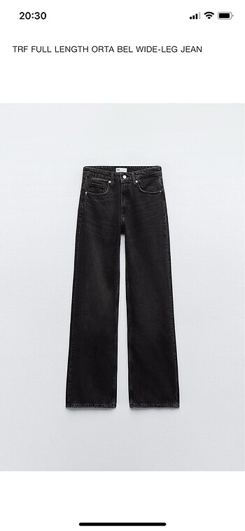 Zara orta bel wide leg jean