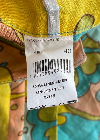 Bohem Çok Renkli kapri keten Pantolon - Görsel 6