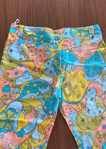 Bohem Çok Renkli kapri keten Pantolon - Görsel 4