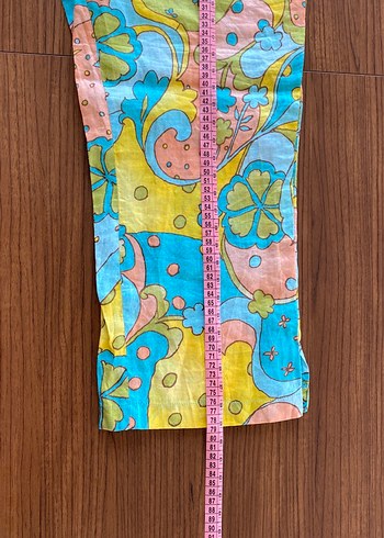 Bohem Çok Renkli kapri keten Pantolon - Görsel 8