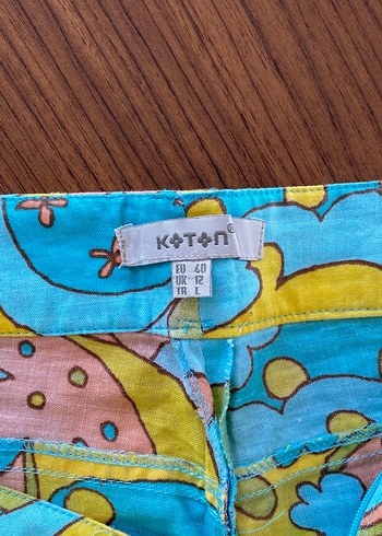 Bohem Çok Renkli kapri keten Pantolon - Görsel 5