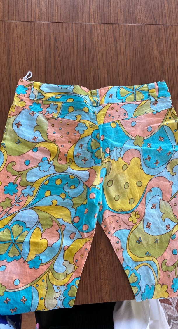 Bohem Çok Renkli kapri keten Pantolon - Görsel 4