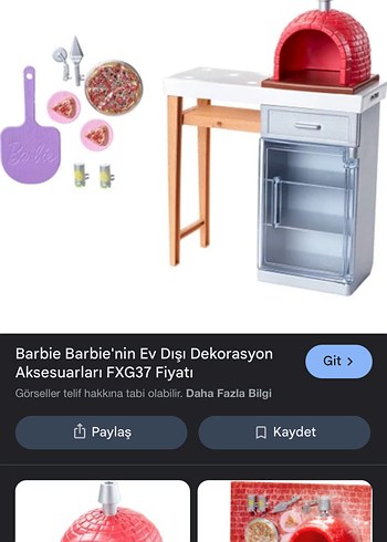 Barbie Oyuncak Pizza Fırını Seti - Görsel 4