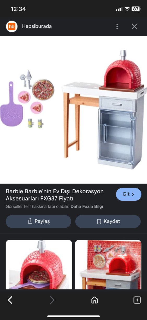 Barbie Oyuncak Pizza Fırını Seti - Görsel 4