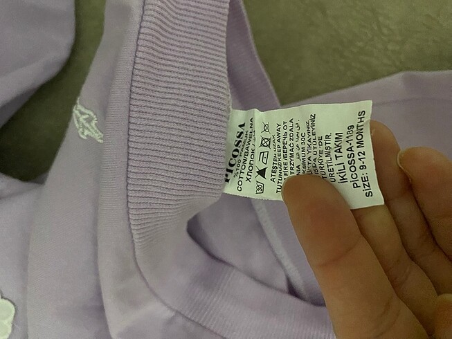 9 Ay Beden mor Renk Günlük Pijama Takımı