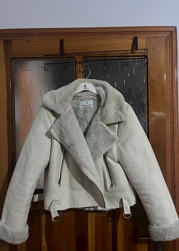 Bej Süet Kadın Kürklü Ceket