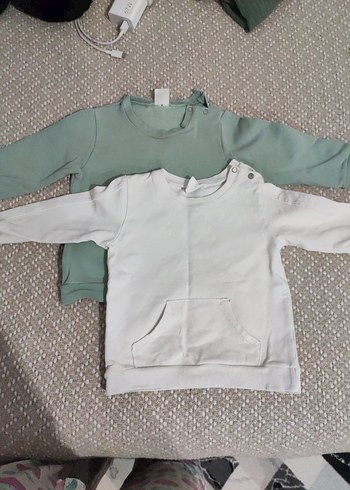 Beyaz Pamuklu Erkek Çocuk Sweatshirt