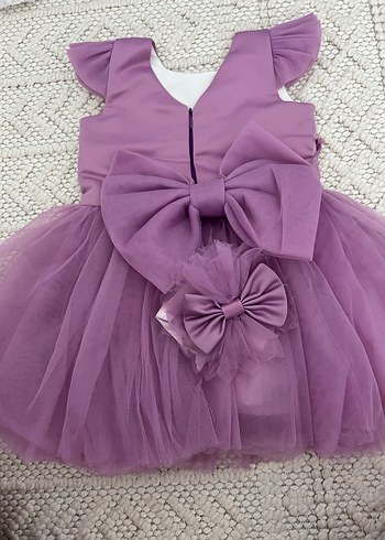 Mor Fırfırlı Kız Çocuk Elbise - Görsel 2