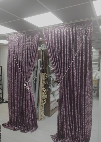 Mor Desenli Geleneksel Perde kod 27 - Görsel 5