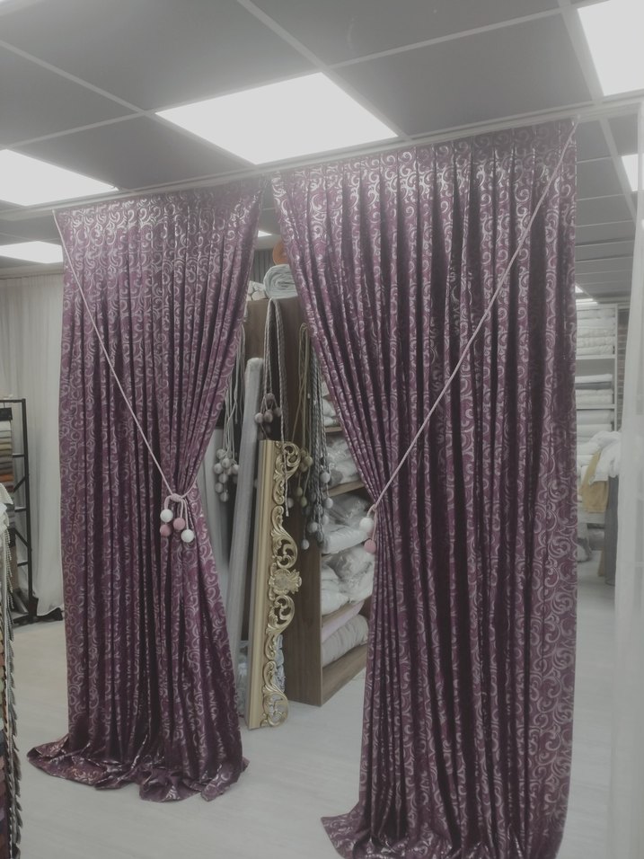 Mor Desenli Geleneksel Perde kod 27 - Görsel 5