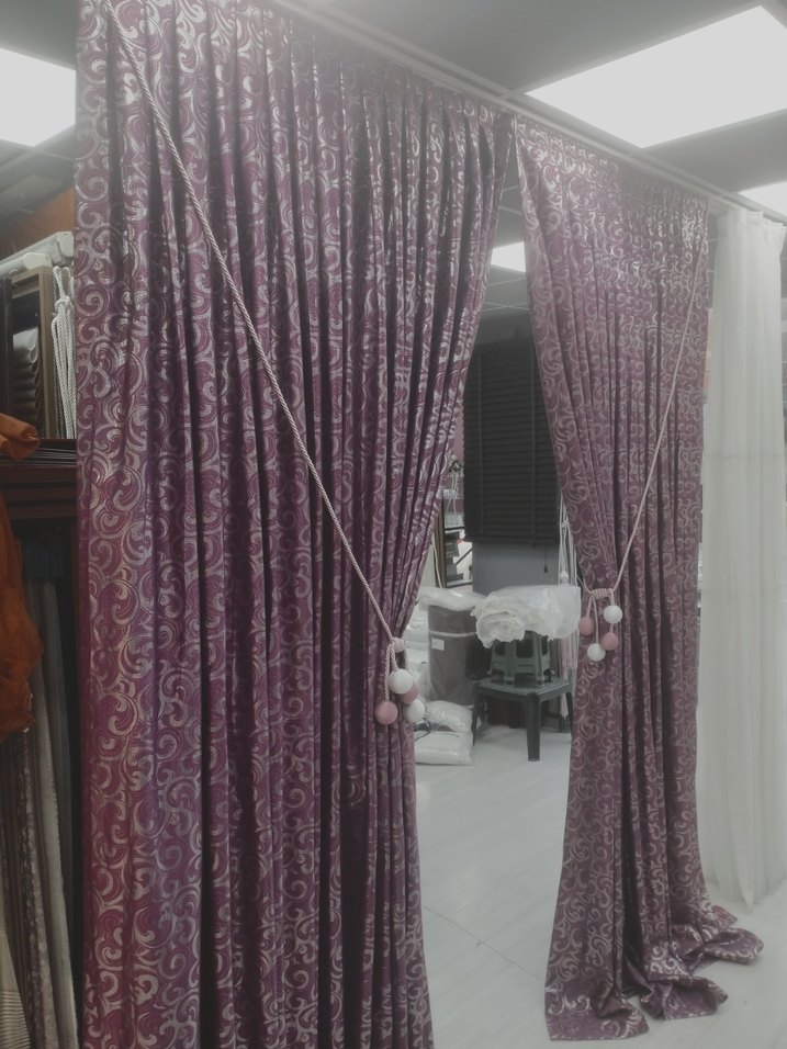 Mor Desenli Geleneksel Perde kod 27 - Görsel 4