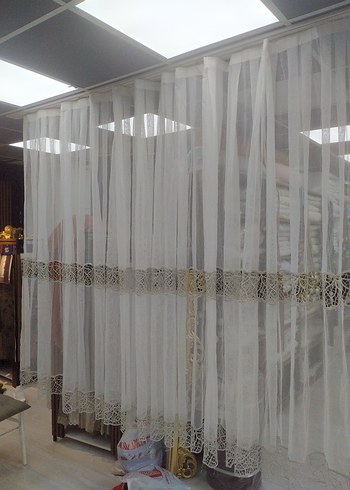 Nakış Detaylı Beyaz Tül Perde kod 44 - Görsel 3